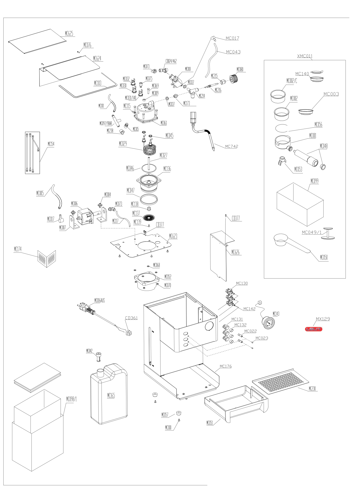 Exploded Views Lelit Exploded Views Pl043mmi Exploded View Complete ...