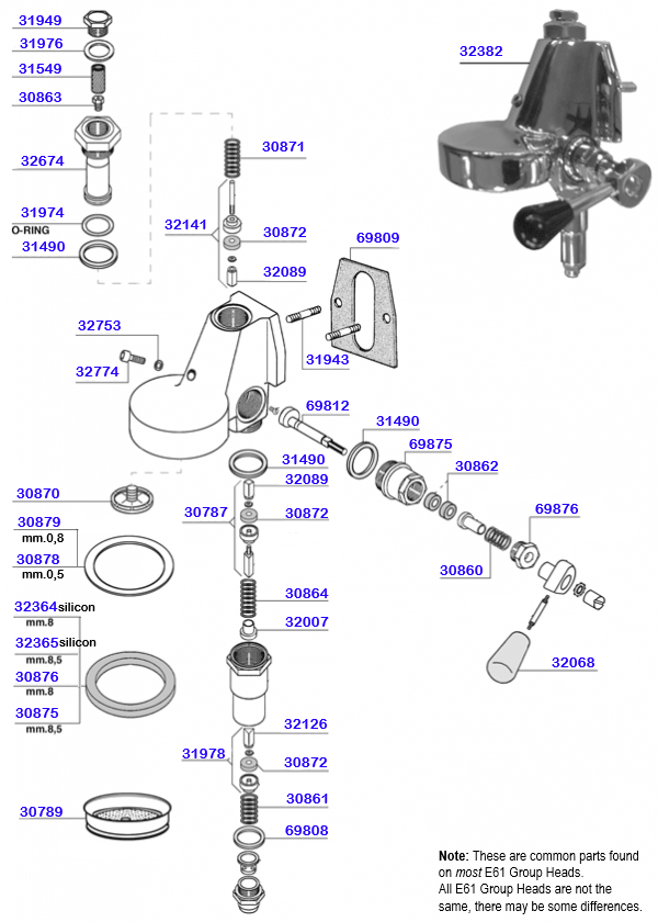 Exploded Views Expobar Exploded Views Expobar E61 Group Head