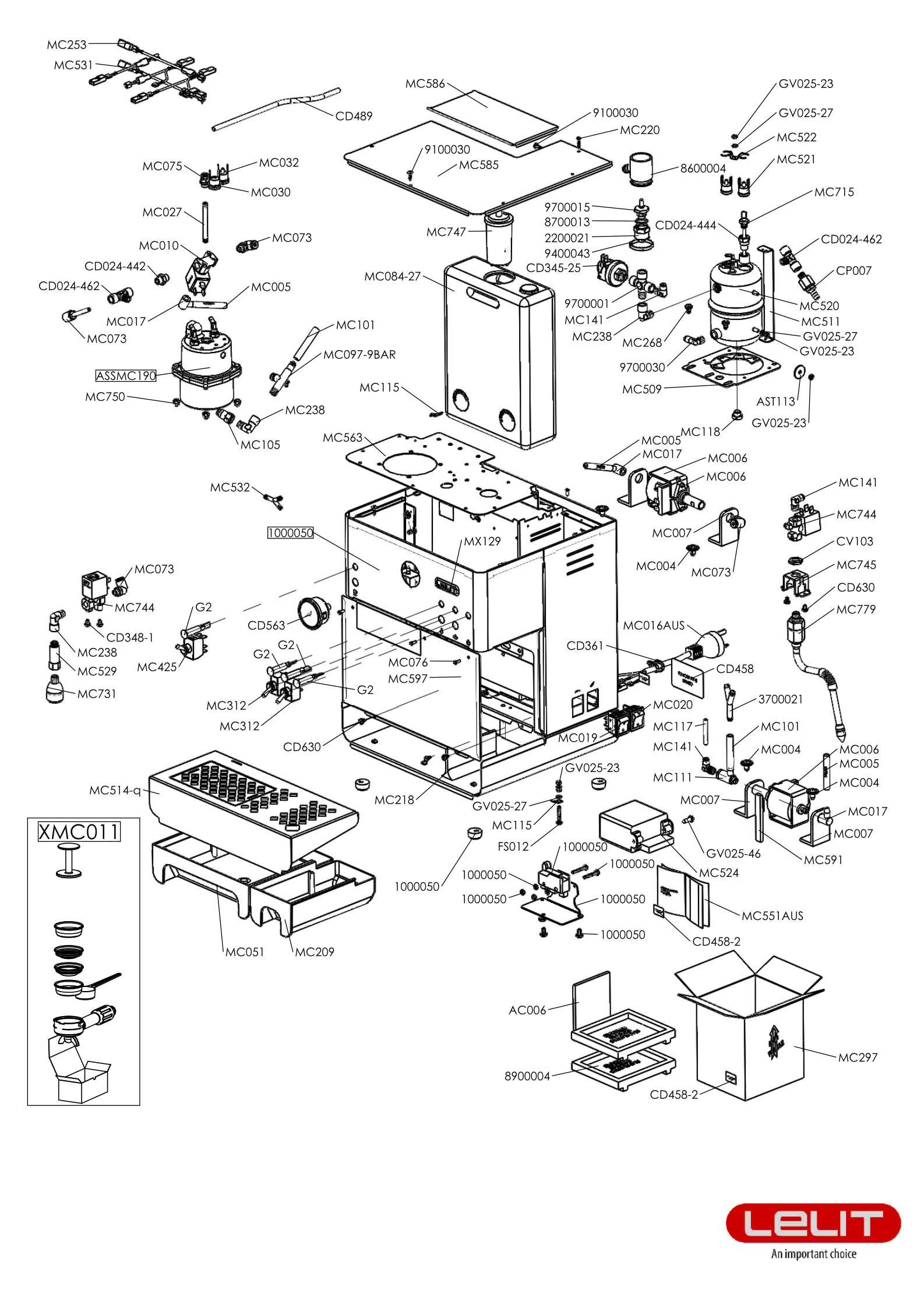 Exploded Views Lelit Exploded Views PL60AUS Exploded View - Complete